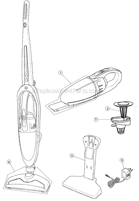 Page A Diagram and Parts List for BD20045  Dirt Devil Upright Vacuum